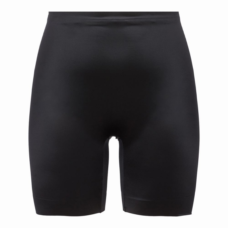 Spanx Shaping Satin Mid-thigh Shorts Black | 47860-ELTO