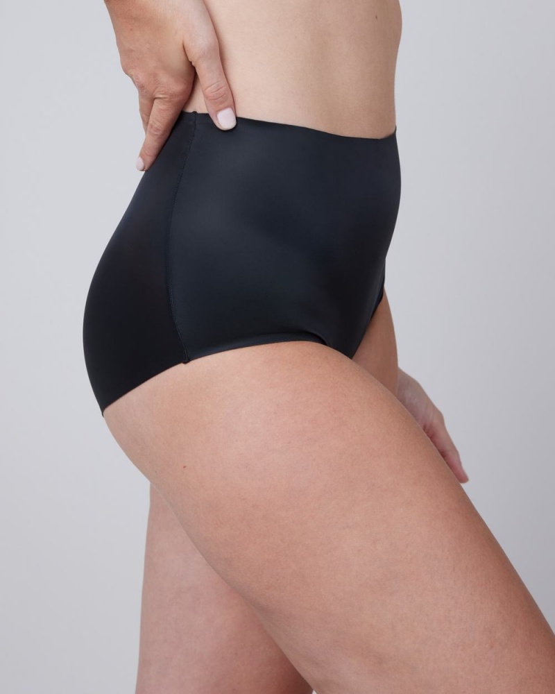 Spanx Shaping Satin Panties Black | 21573-IUWE