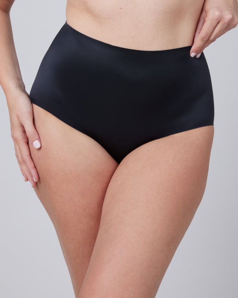 Spanx Shaping Satin Panties Black | 21573-IUWE