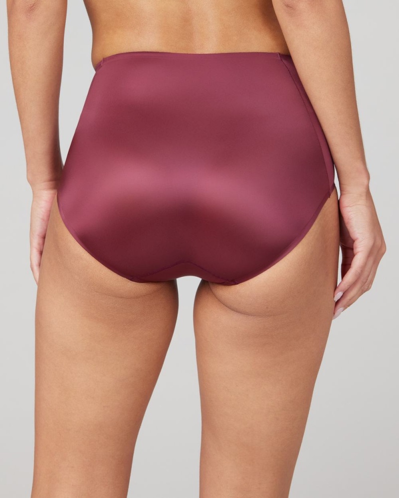 Spanx Shaping Satin Panties Burgundy | 93521-IYUL