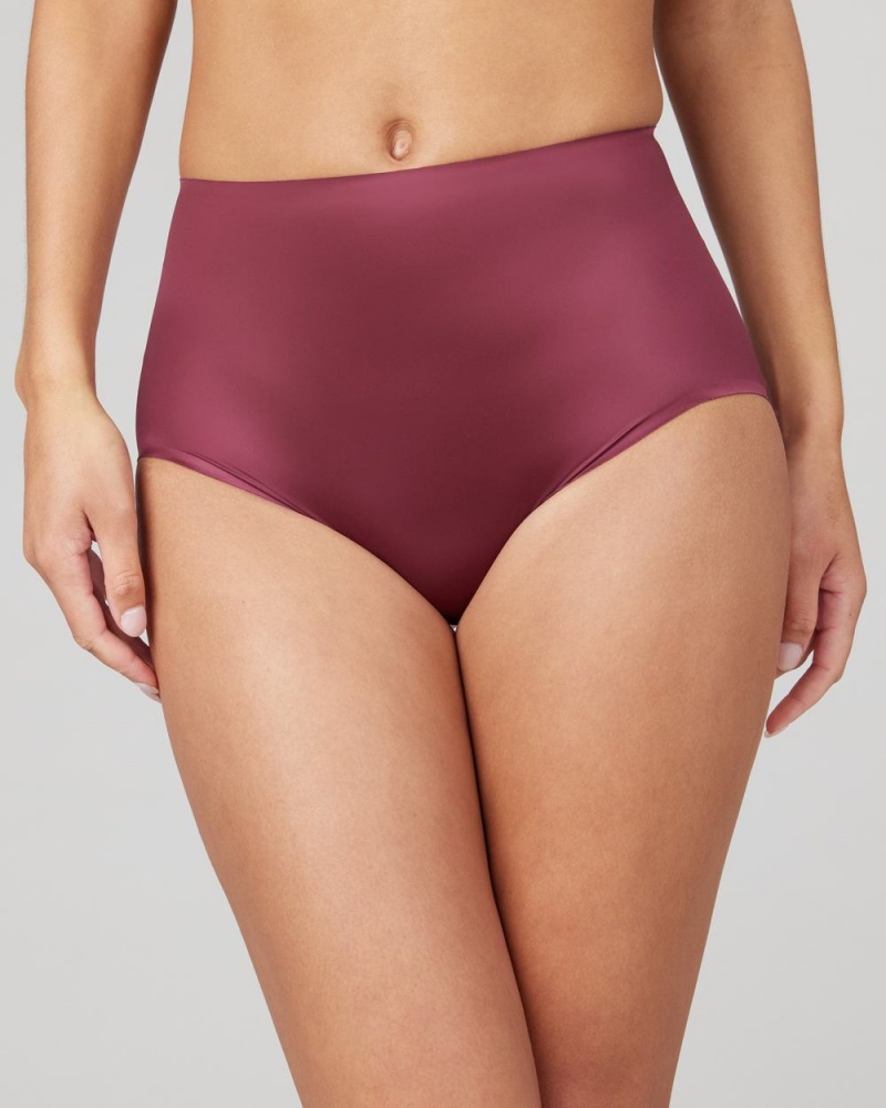 Spanx Shaping Satin Panties Burgundy | 93521-IYUL