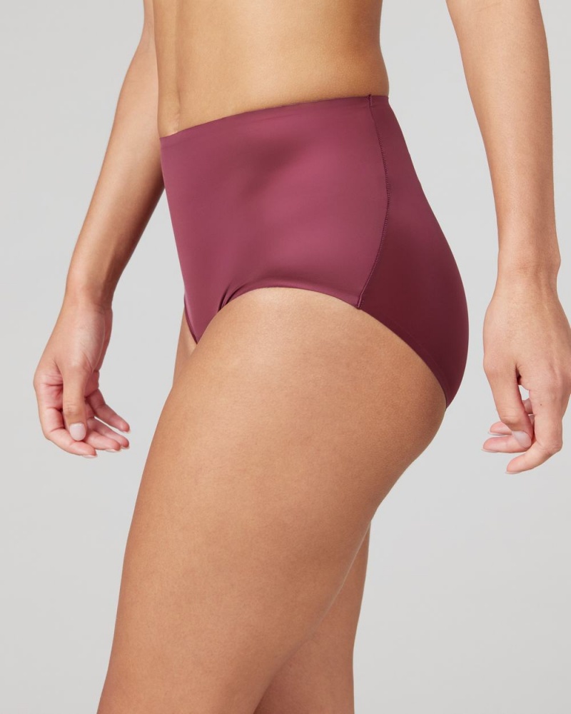 Spanx Shaping Satin Panties Burgundy | 93521-IYUL