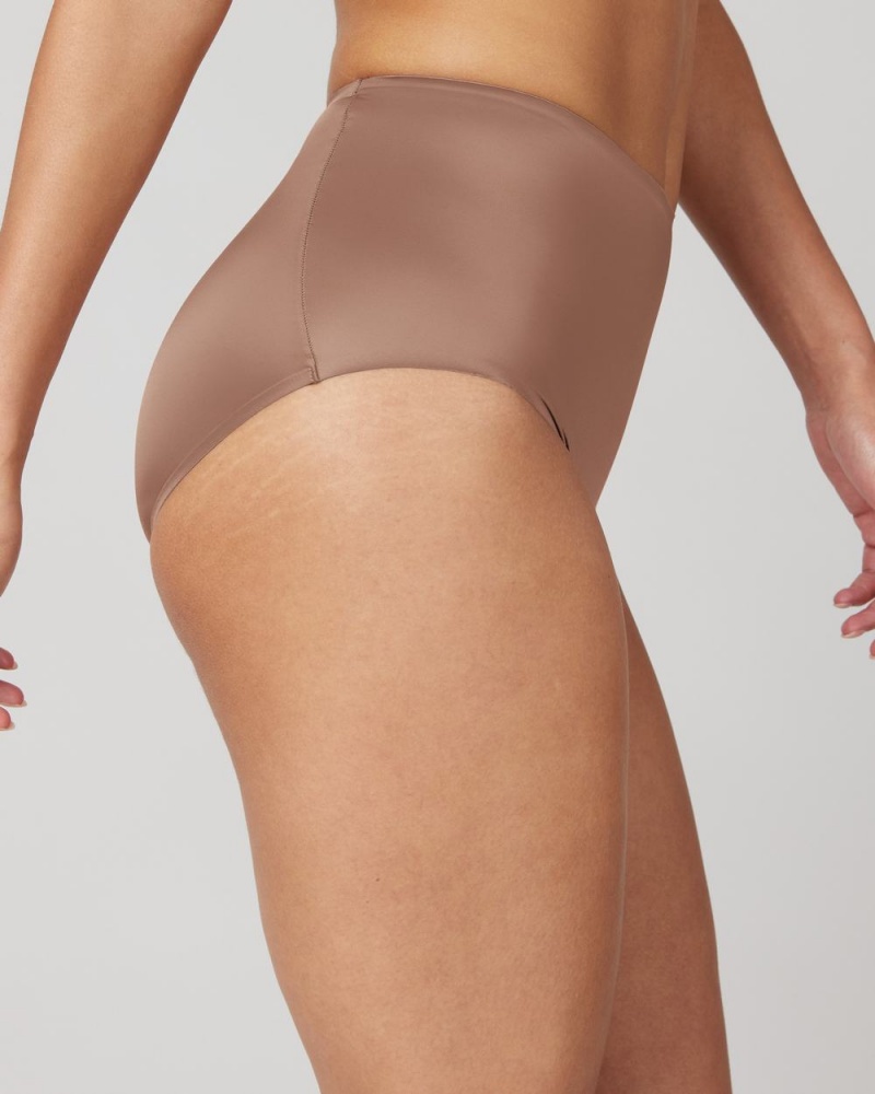 Spanx Shaping Satin Panties Cafe Au Lait | 58719-EMDA