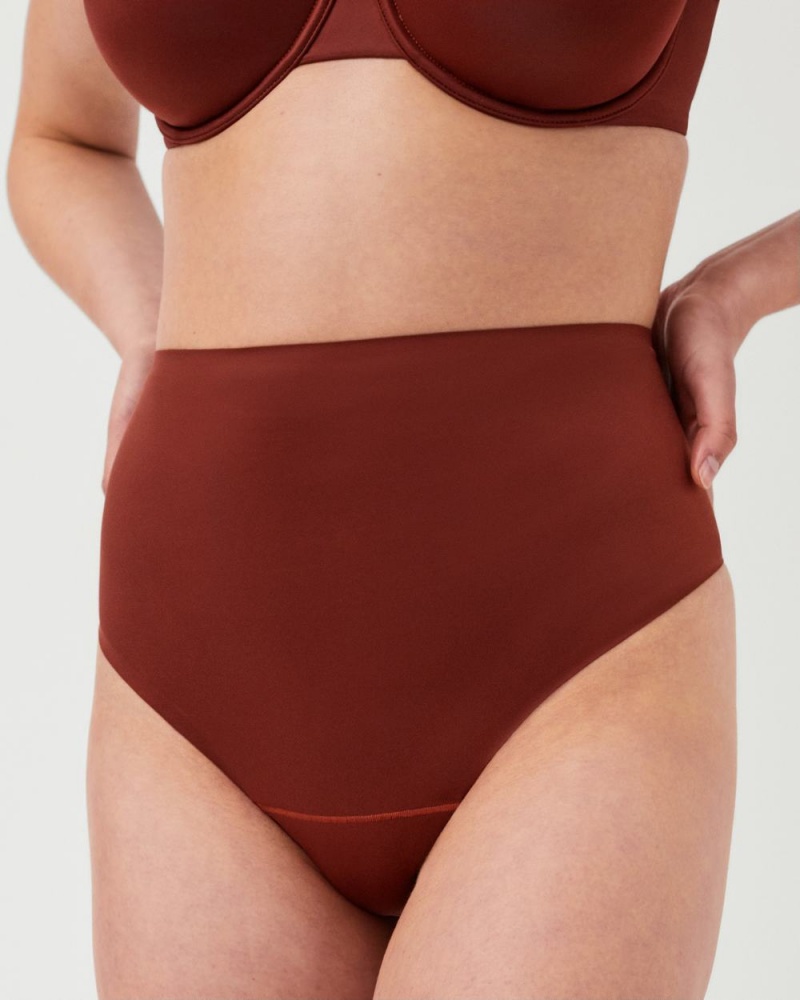 Spanx Shaping Satin Panties Red | 75182-NPWL