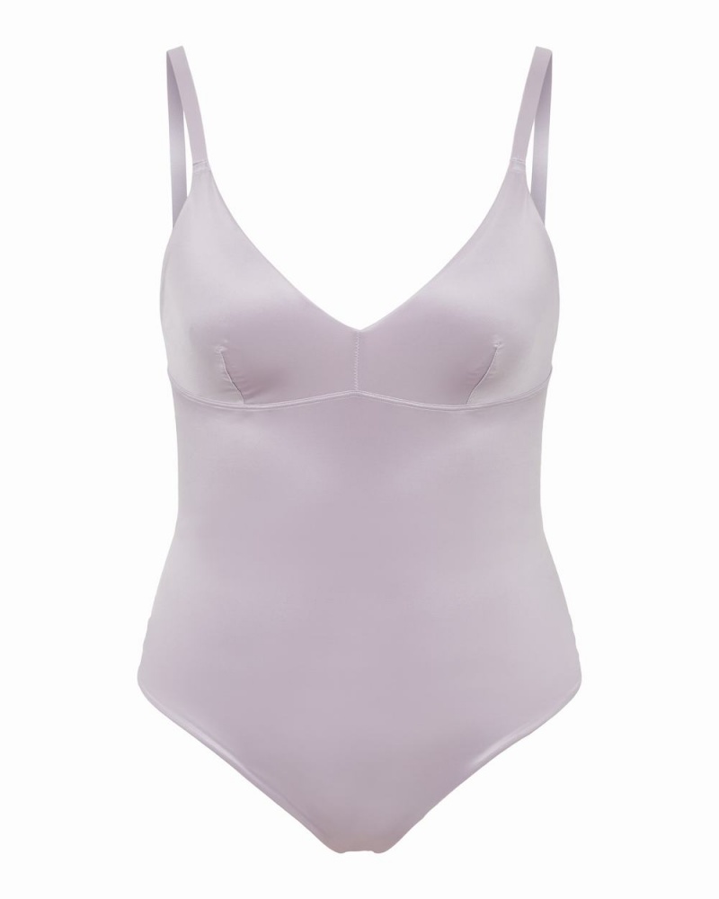 Spanx Shaping Satin Thong Bodysuits Light Purple | 24073-RENA