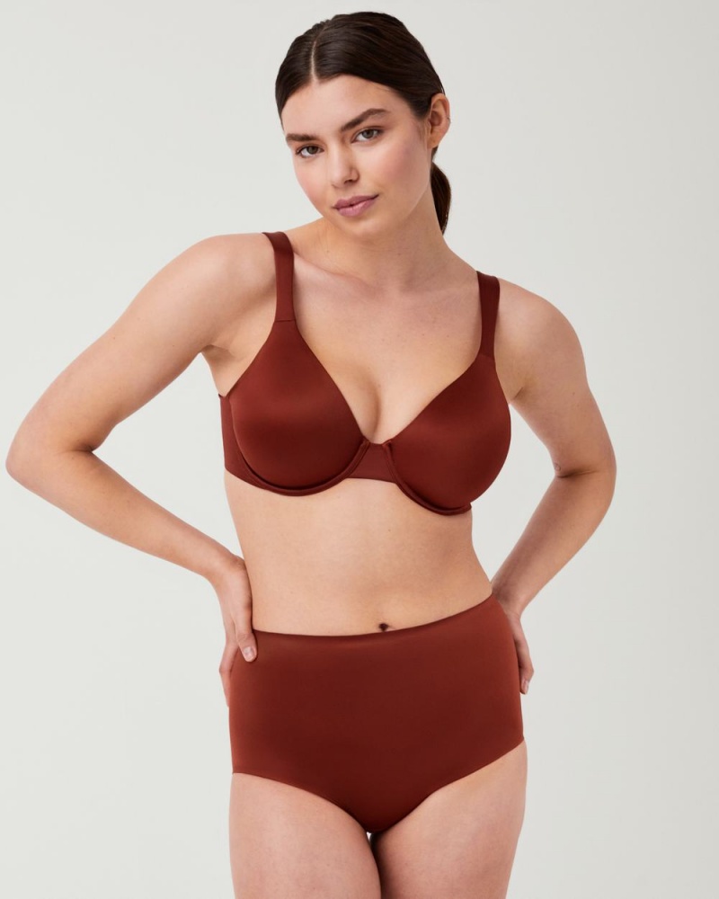 Spanx Shaping Satin Unlined Full Coverage Bras Red | 54697-KDHY