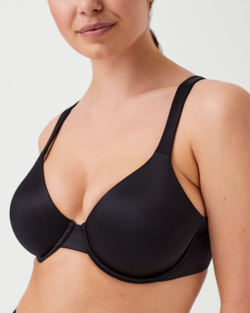 Spanx Shaping Satin Unlined Full Coverage Bras Black | 56704-MZXO