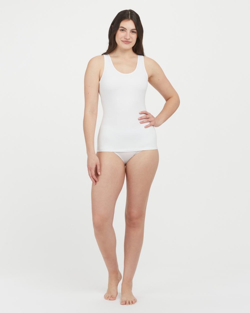 Spanx Socialight Tank Top White | 01283-IJOU