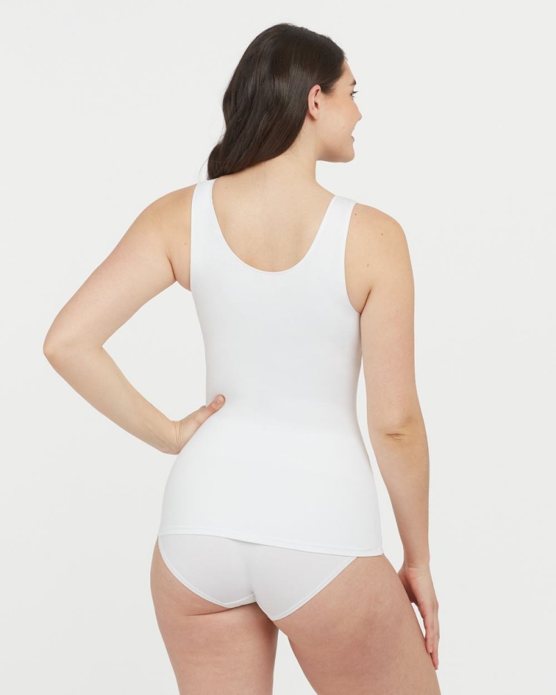 Spanx Socialight Tank Top White | 01283-IJOU