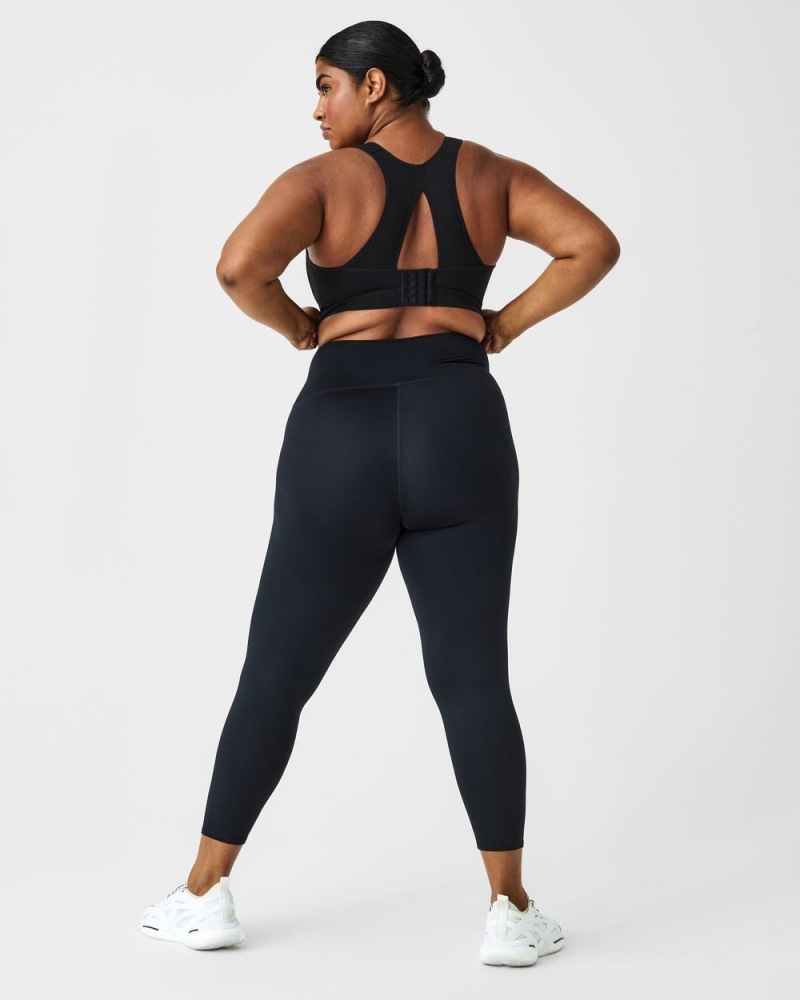 Spanx Soft & Smooth Active 7/8 Leggings Black | 97015-YAXJ