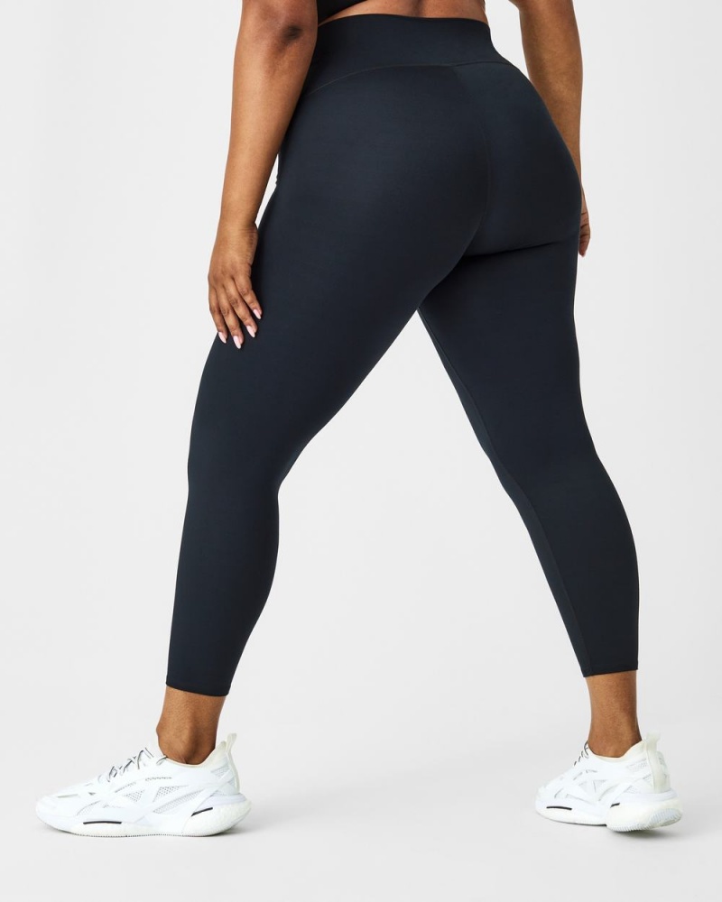 Spanx Soft & Smooth Active 7/8 Leggings Black | 97015-YAXJ