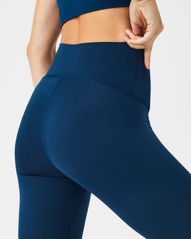 Spanx Soft & Smooth Active 7/8 Leggings Navy | 43026-WTJG