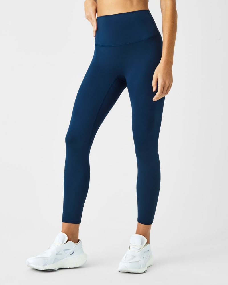 Spanx Soft & Smooth Active 7/8 Leggings Navy | 43026-WTJG