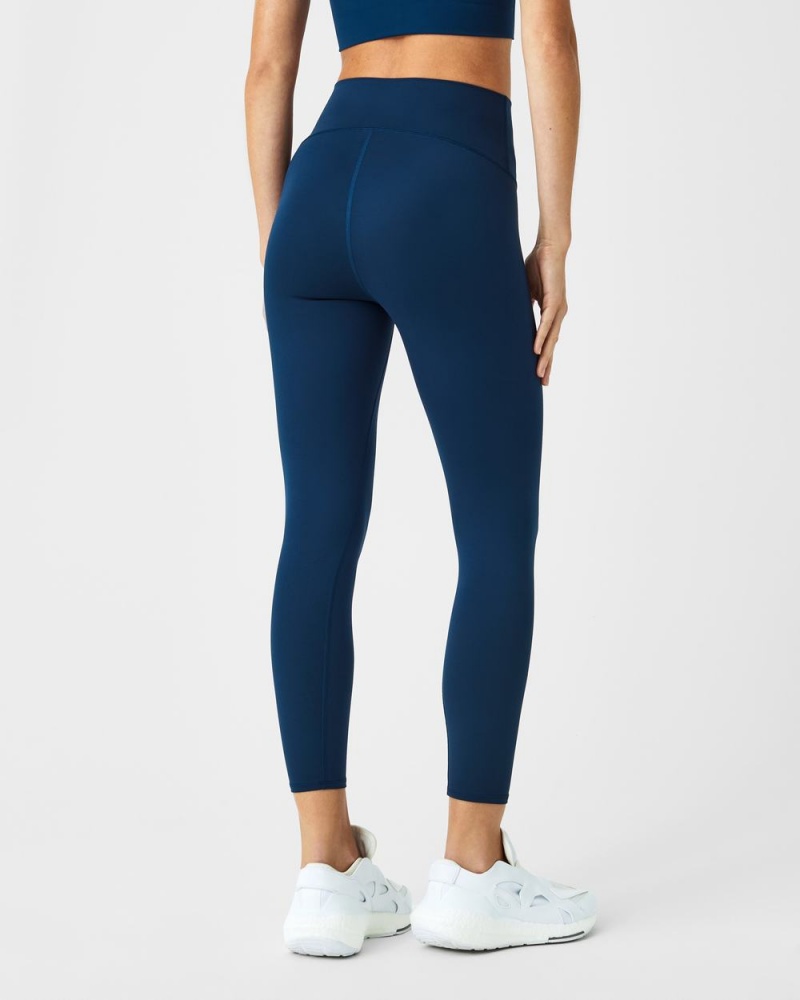 Spanx Soft & Smooth Active 7/8 Leggings Navy | 43026-WTJG