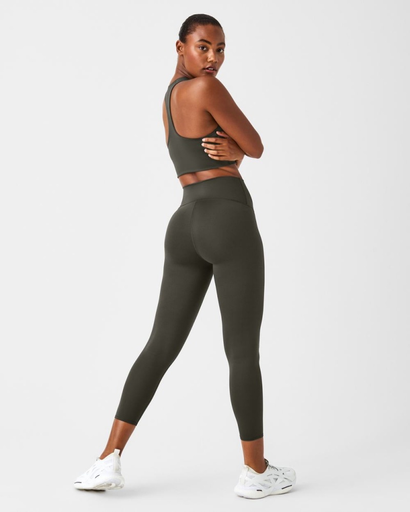 Spanx Soft & Smooth Active 7/8 Leggings Olive | 60791-XAGU