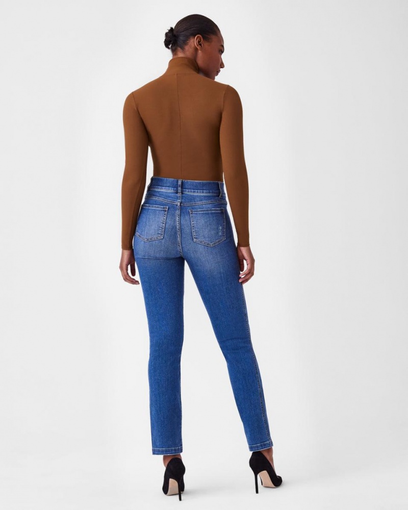 Spanx Straight Leg Jeans Indigo | 65419-OMQD