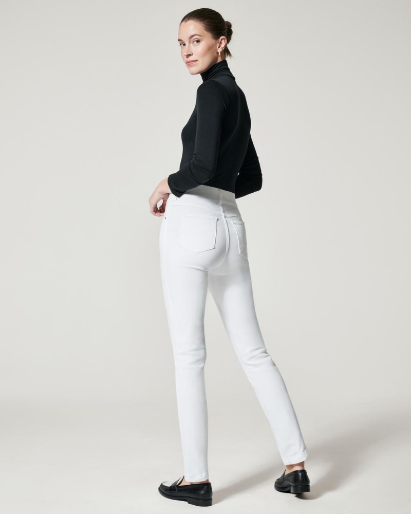 Spanx Straight Leg Jeans White | 95308-ZTLK