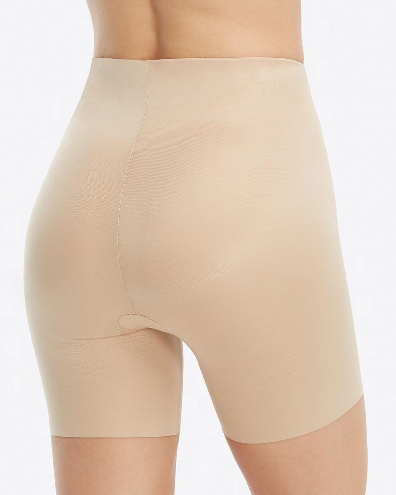 Spanx Suit Your Fancy Booty Booster Mid-Thigh Shorts Beige | 36251-GTMI