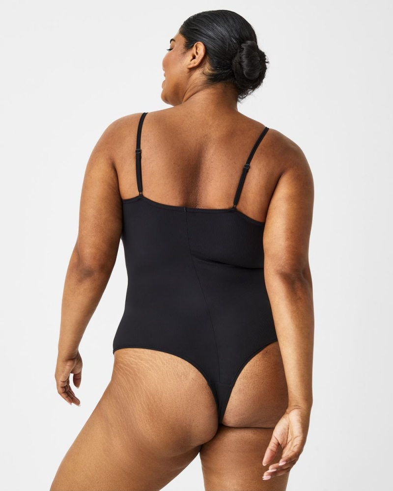 Spanx Suit Yourself Ribbed Cami Bodysuits Black | 86125-BAIK