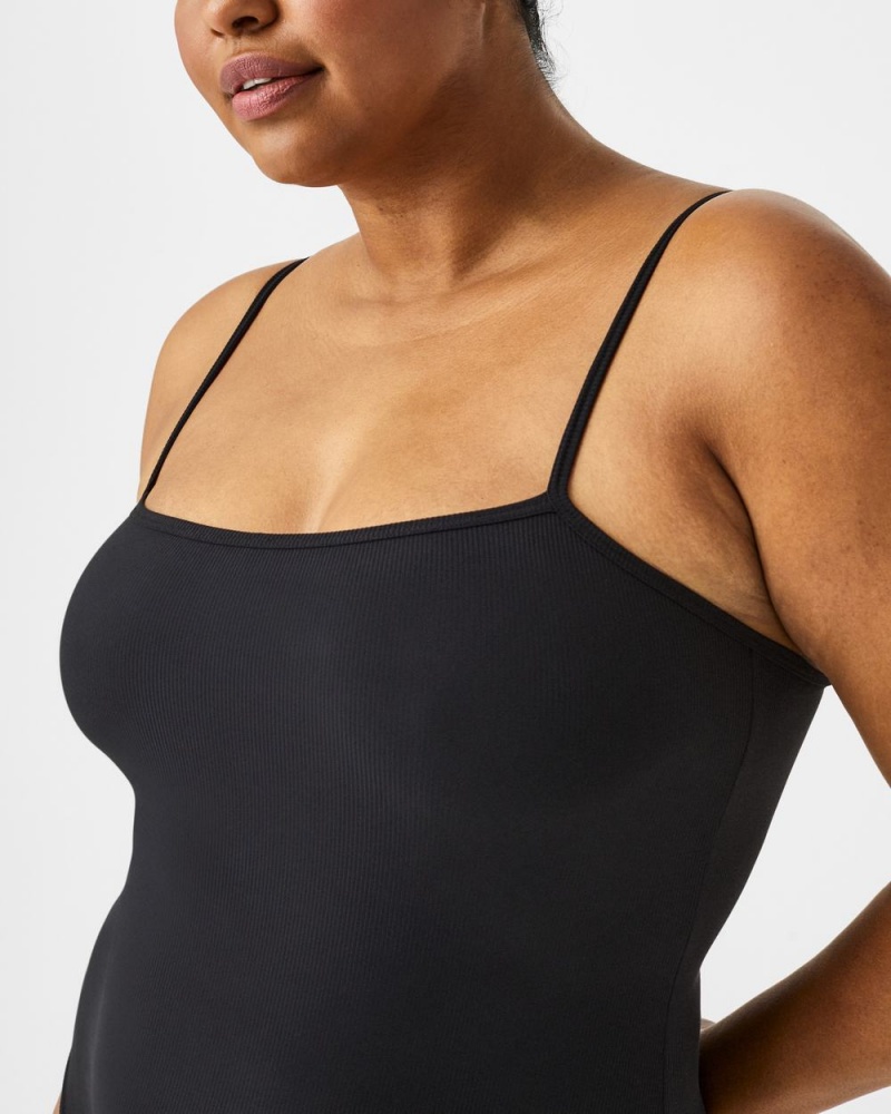 Spanx Suit Yourself Ribbed Cami Bodysuits Black | 86125-BAIK