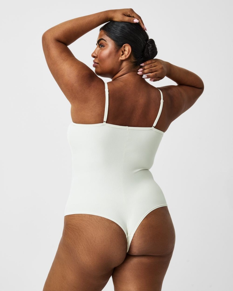 Spanx Suit Yourself Ribbed Cami Bodysuits White | 12645-AWUD