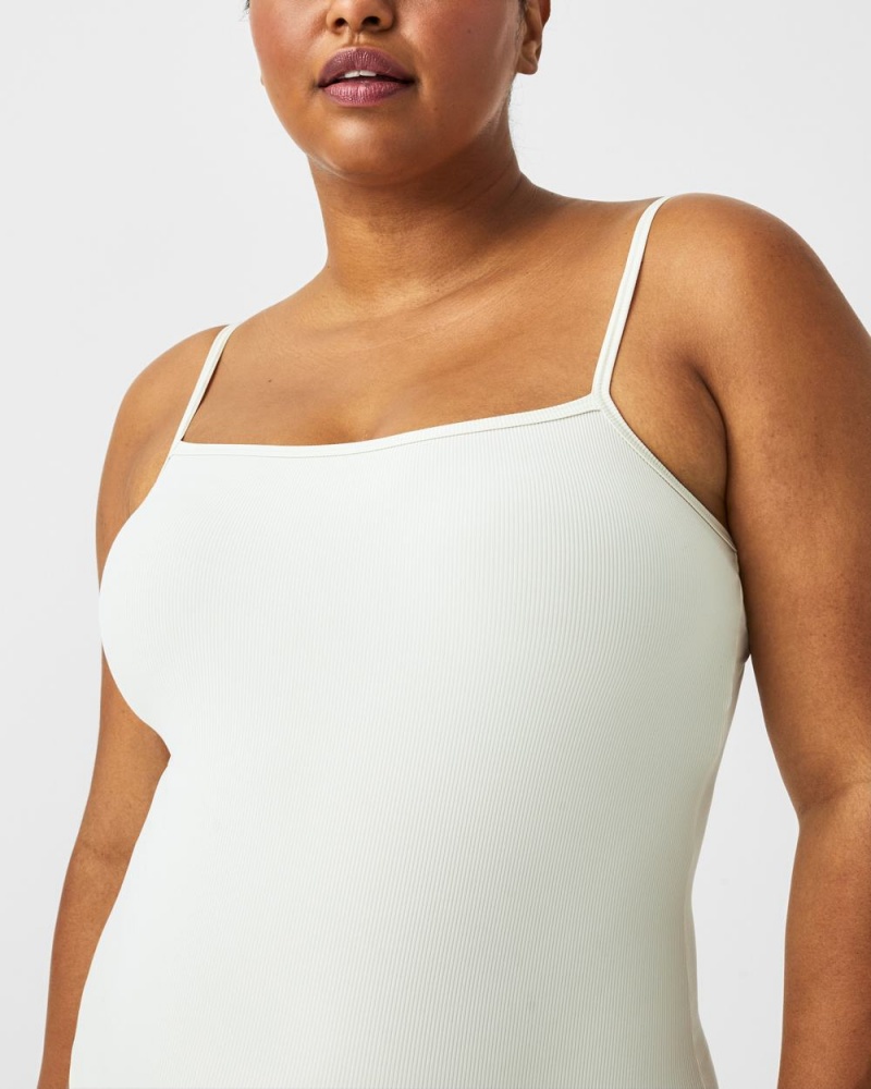 Spanx Suit Yourself Ribbed Cami Bodysuits White | 12645-AWUD