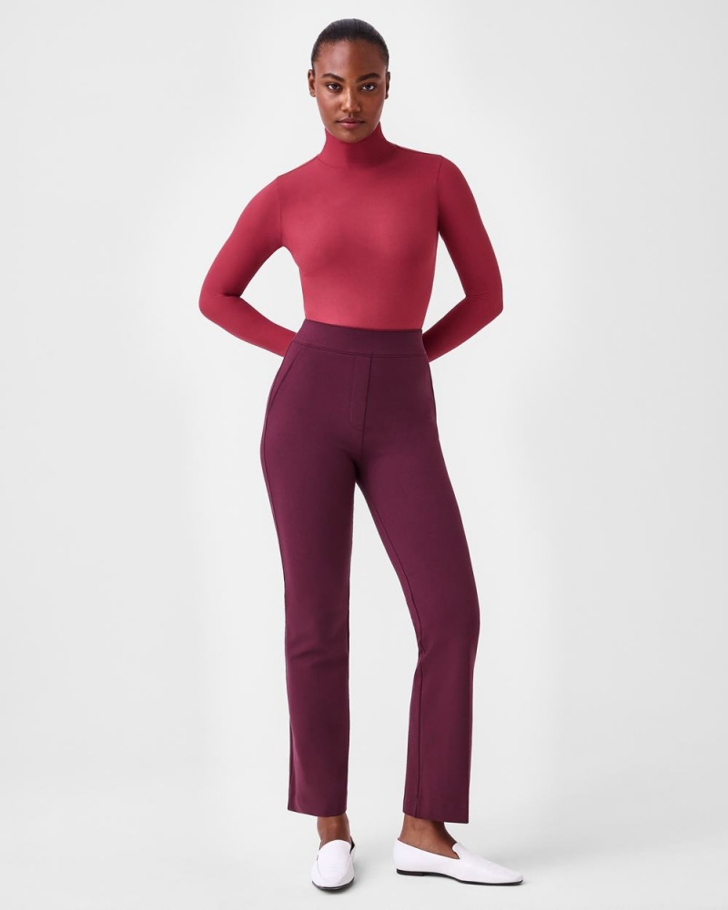 Spanx Suit Yourself Ribbed Long Sleeve Turtleneck Bodysuits Rose | 95827-MJWF