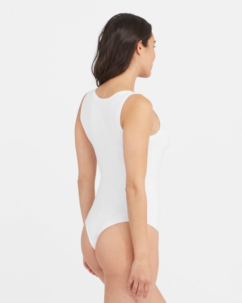 Spanx Suit Yourself Scoop Neck Tank Bodysuits White | 23501-HNME