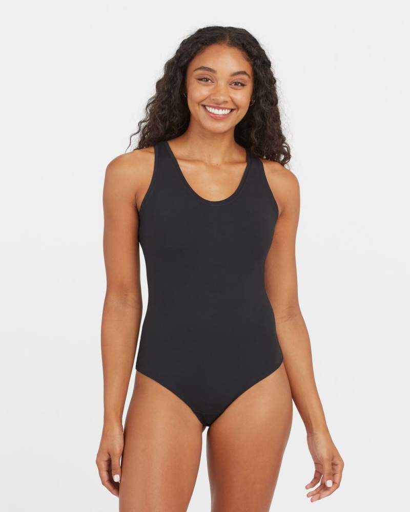 Spanx Suit Yourself Scoop Neck Tank Bodysuits Black | 90357-IGBY