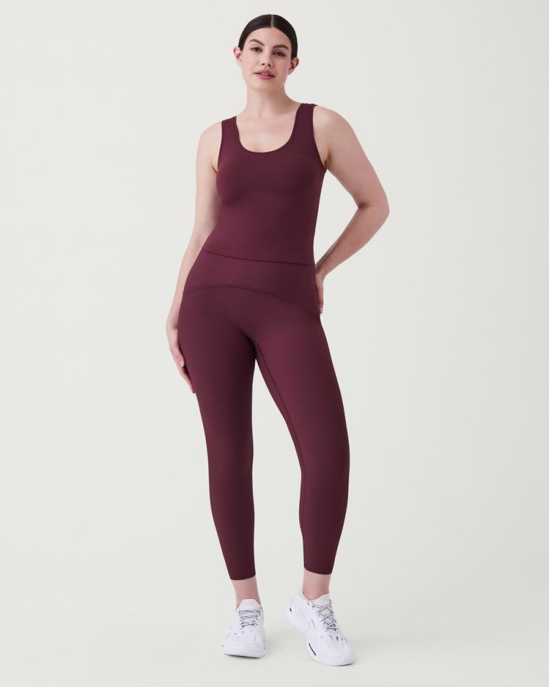 Spanx The Get Moving Fitted Tank Top Burgundy | 68217-JOBV