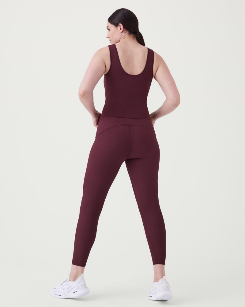 Spanx The Get Moving Fitted Tank Top Burgundy | 68217-JOBV