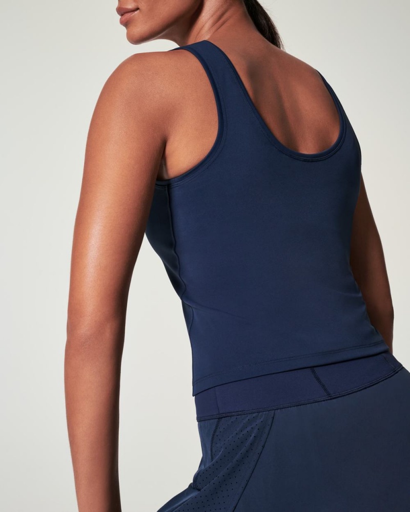 Spanx The Get Moving Fitted Tank Top Navy | 94812-NPFY