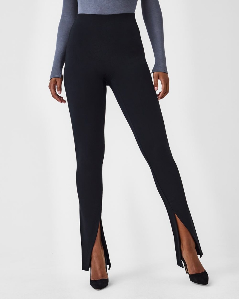 Spanx The Perfect Front Slit Skinny Leggings Black | 20368-XRPY