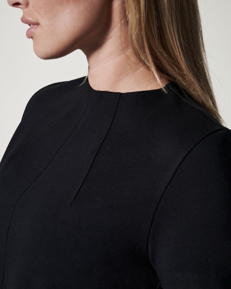 Spanx The Perfect Funnel Neck Tops Black | 16428-XIEQ