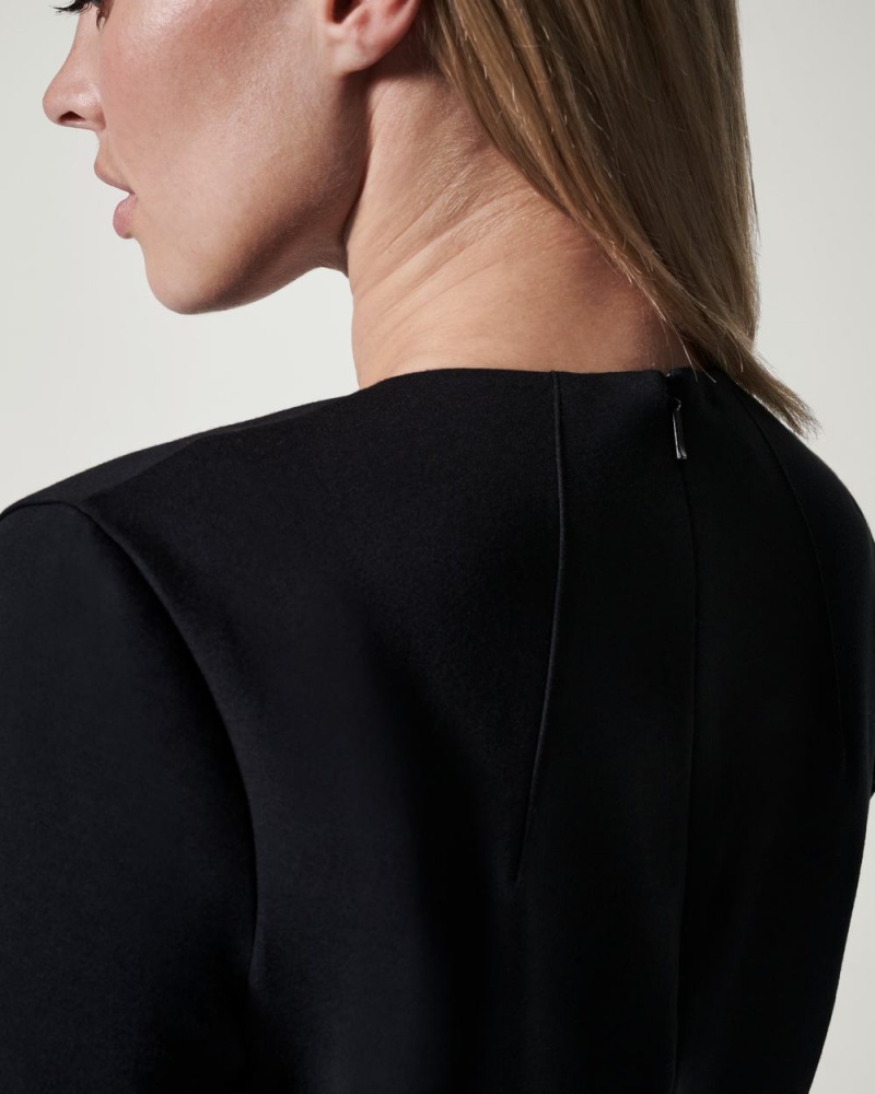 Spanx The Perfect Funnel Neck Tops Black | 16428-XIEQ