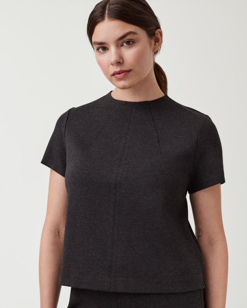 Spanx The Perfect Funnel Neck Tops Grey | 14932-MSNB