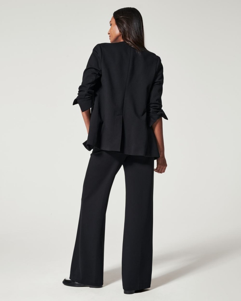 Spanx The Perfect Oversized Blazer Tops Black | 82395-OMAQ