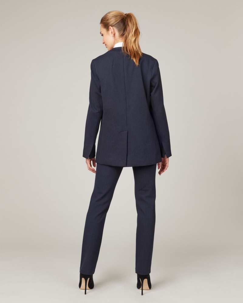 Spanx The Perfect Oversized Blazer Tops Navy / Grey | 15864-LDMN