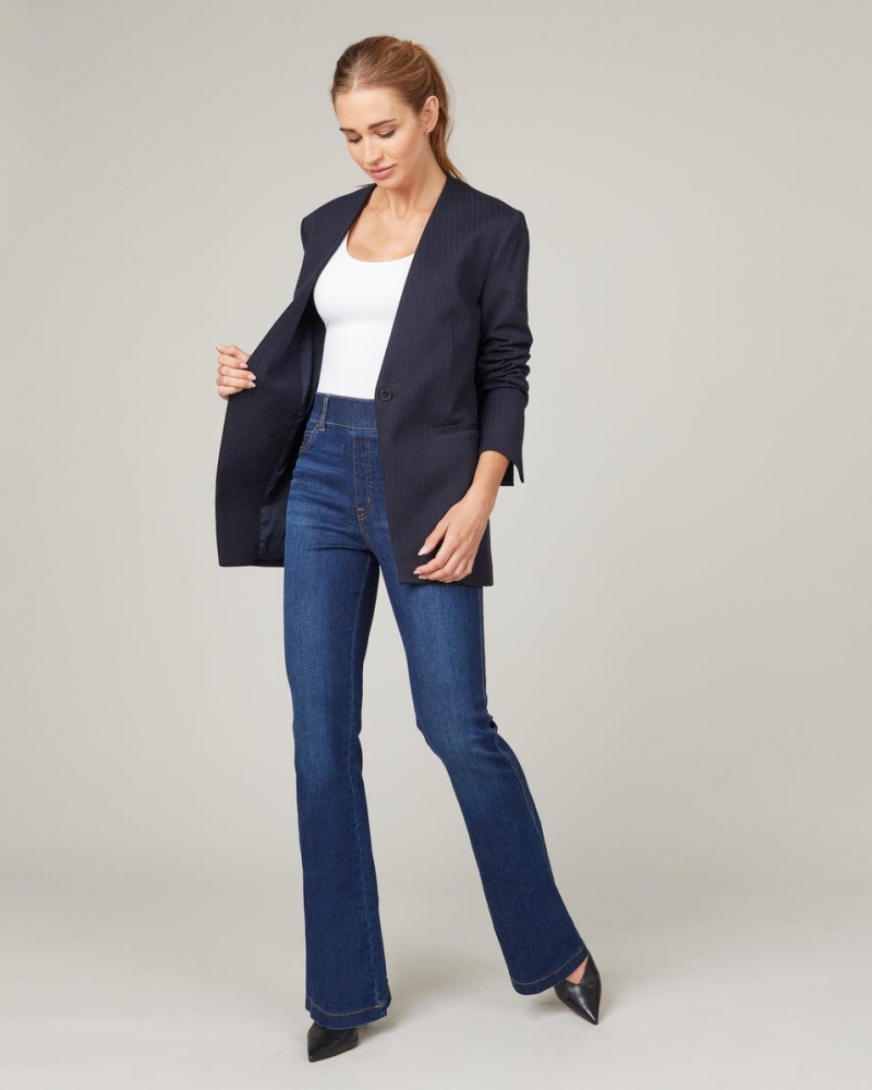 Spanx The Perfect Oversized Blazer Tops Navy / Grey | 15864-LDMN