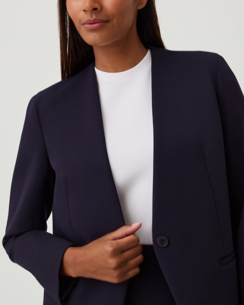 Spanx The Perfect Oversized Blazer Tops Navy | 71324-HAUG