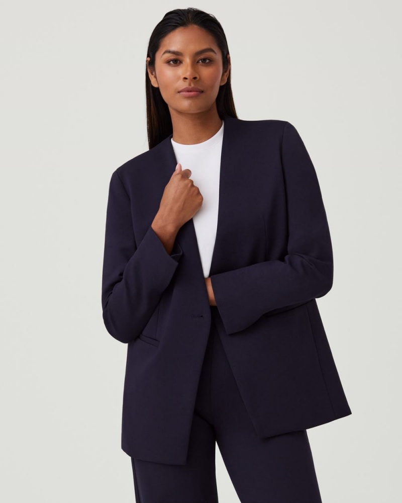 Spanx The Perfect Oversized Blazer Tops Navy | 71324-HAUG