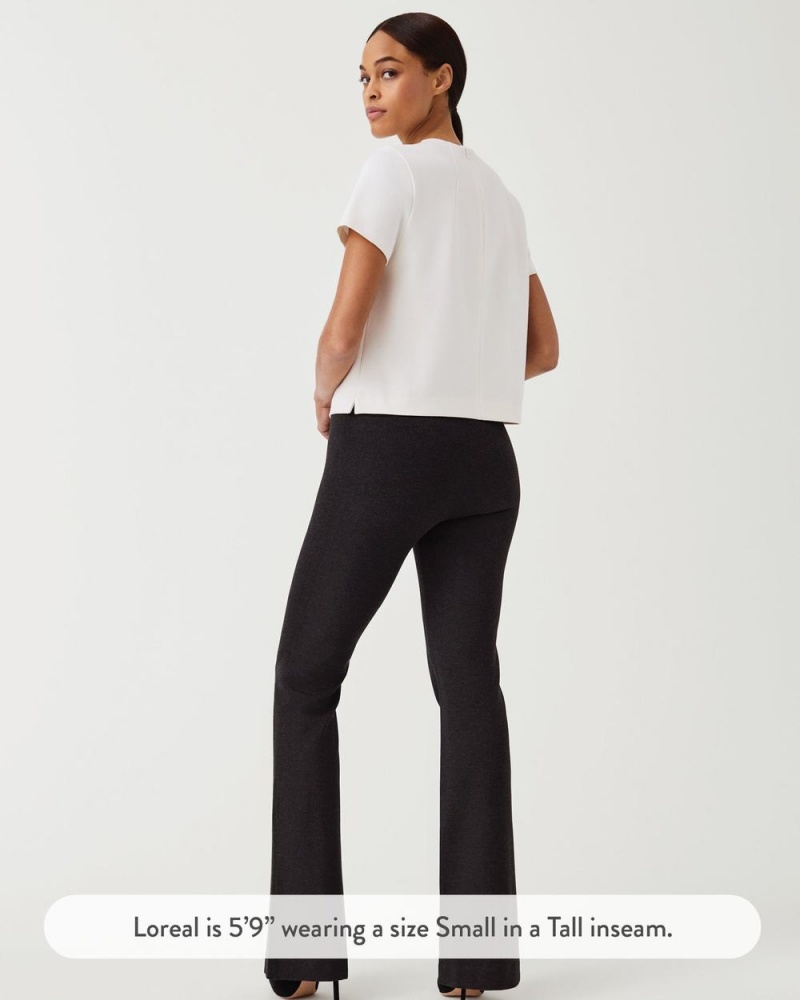 Spanx The Perfect Pant, Hi-Rise Flare Pants Grey | 43801-IFSJ