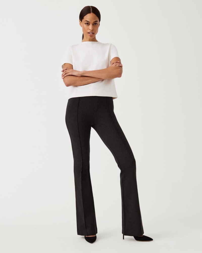 Spanx The Perfect Pant, Hi-Rise Flare in Houndstooth Jacquard Pants Grey | 14892-NSLV