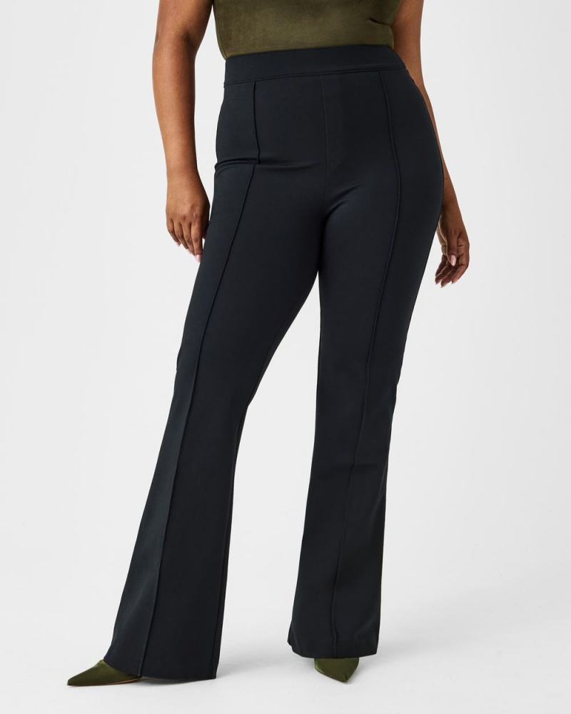 Spanx The Perfect Pant, Hi-Rise Flare in Houndstooth Jacquard Pants Black | 49576-RBJG