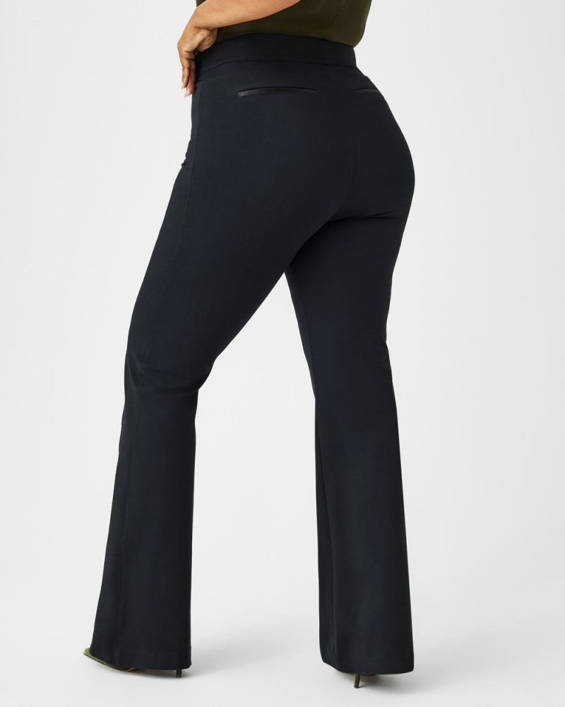 Spanx The Perfect Pant, Hi-Rise Flare in Houndstooth Jacquard Pants Black | 49576-RBJG