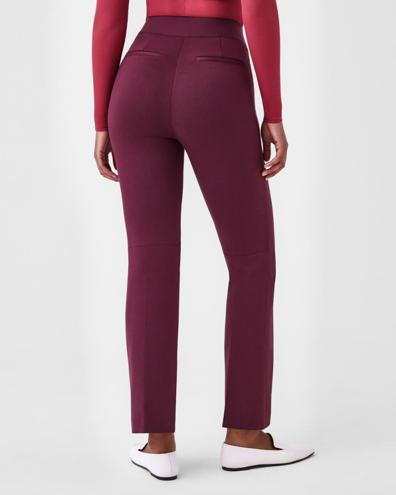 Spanx The Perfect Pant, Kick Flare in Orange Pop Plaid Jacquard Pants Fuchsia | 86912-FSHE