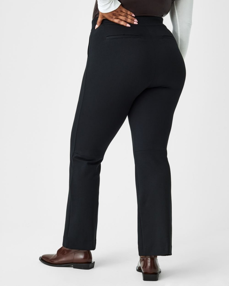 Spanx The Perfect Pant, Kick Flare in Orange Pop Plaid Jacquard Pants Black | 03821-ZKWO