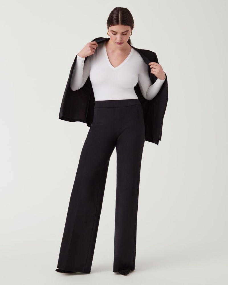 Spanx The Perfect Pant, Wide Leg Pants Black | 59024-MZLU