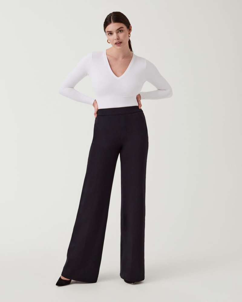 Spanx The Perfect Pant, Wide Leg Pants Black | 59024-MZLU