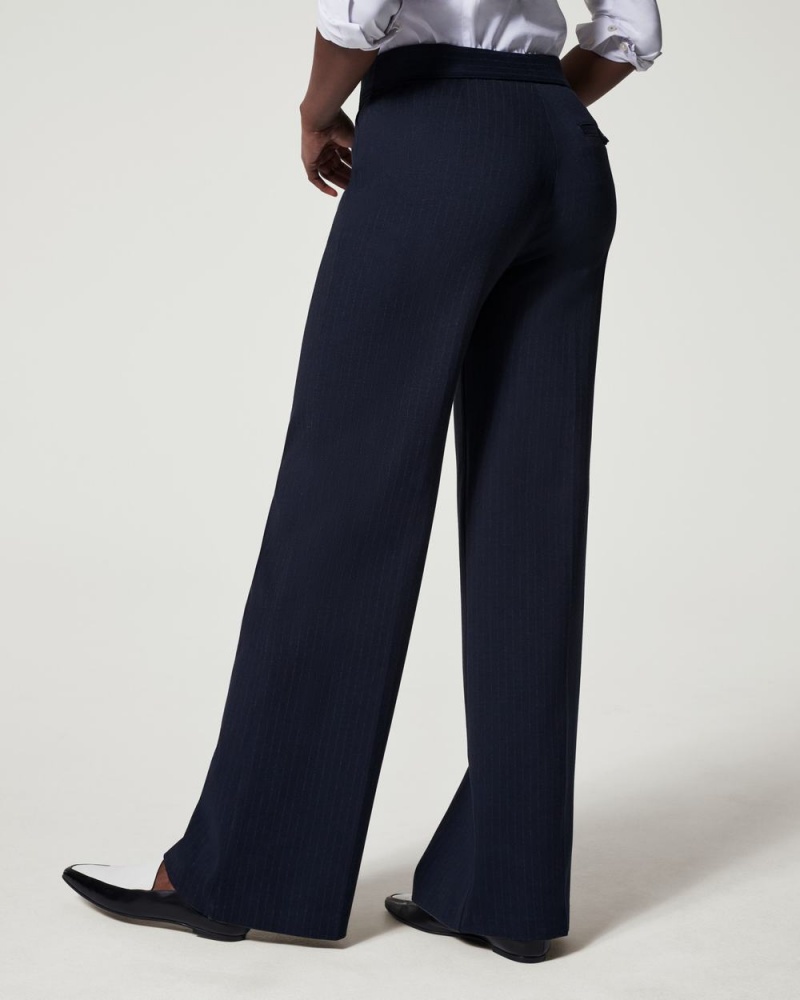 Spanx The Perfect Pant, Wide Leg Pants Navy / Grey | 36142-RMAP